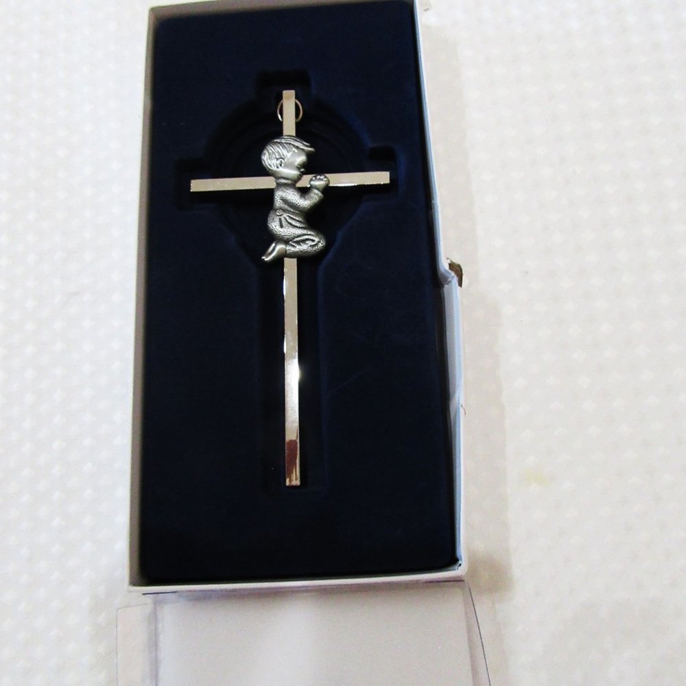 Little Boys Cross Metal {New In Box}